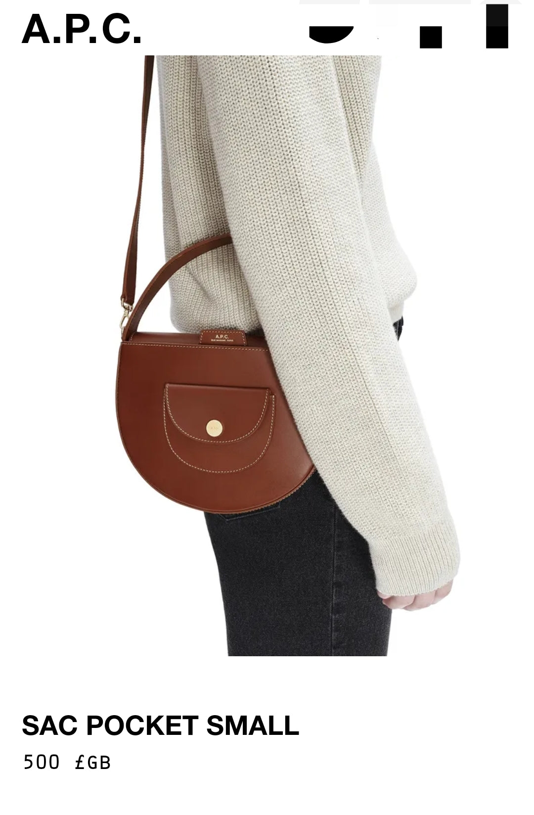 A.P.C. SAC POCKET SMALL Noisette