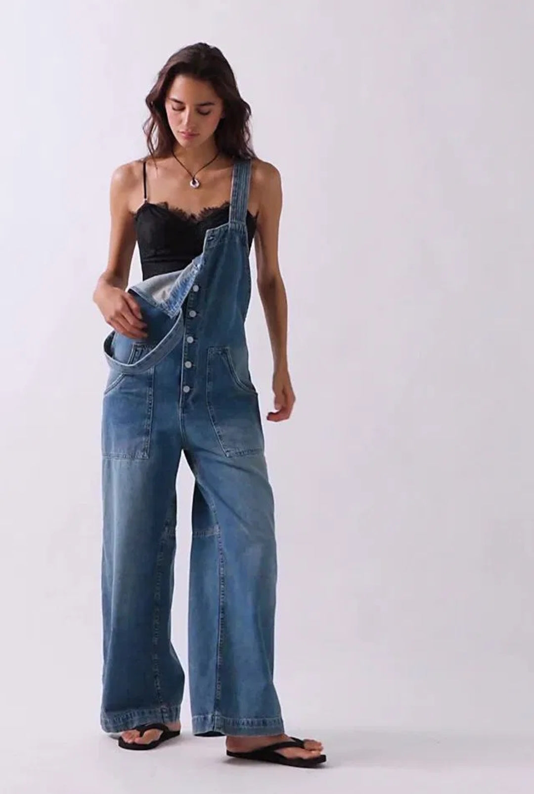 WOMEN'S WE THE FREE FIELDS OF FLOWERS WIDE-LEG OVERALLS IN FOLLOW YOUR HEART