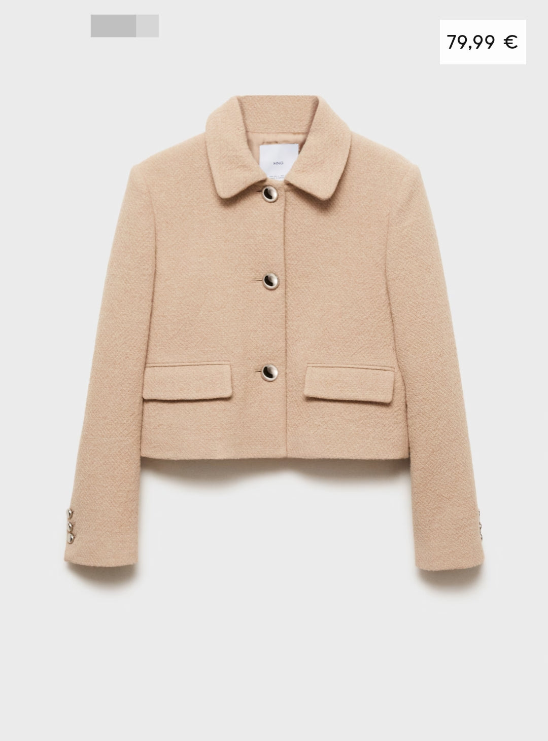 VESTE CROP BOUTONS MANGO