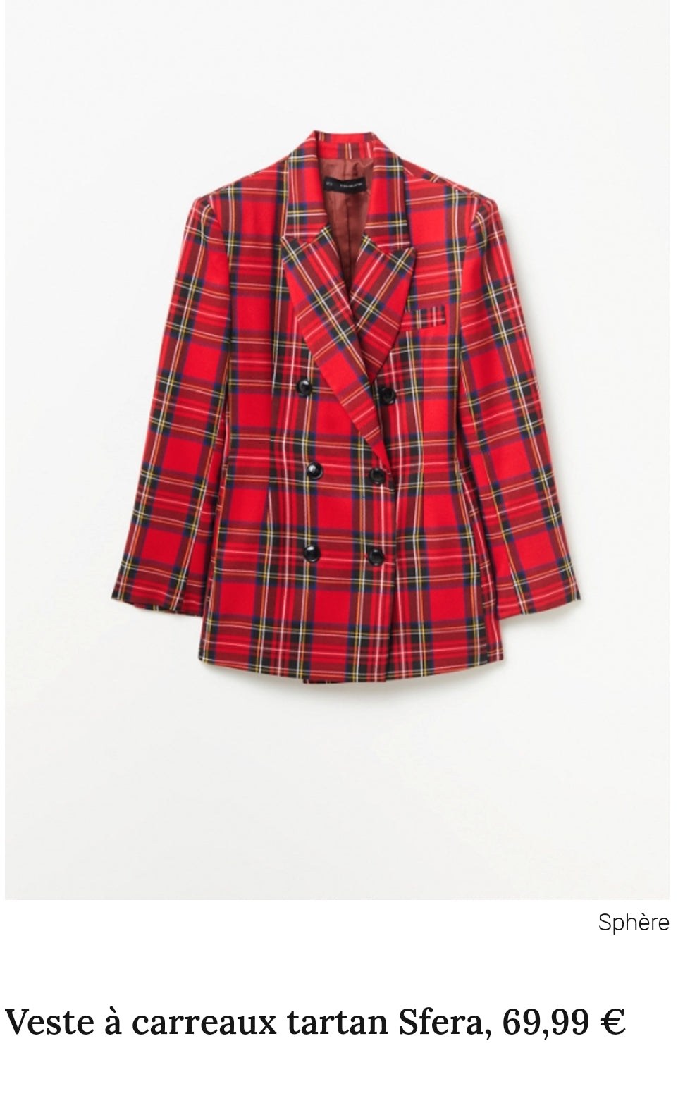 VESTE À CARREAUX TARTAN SFERA