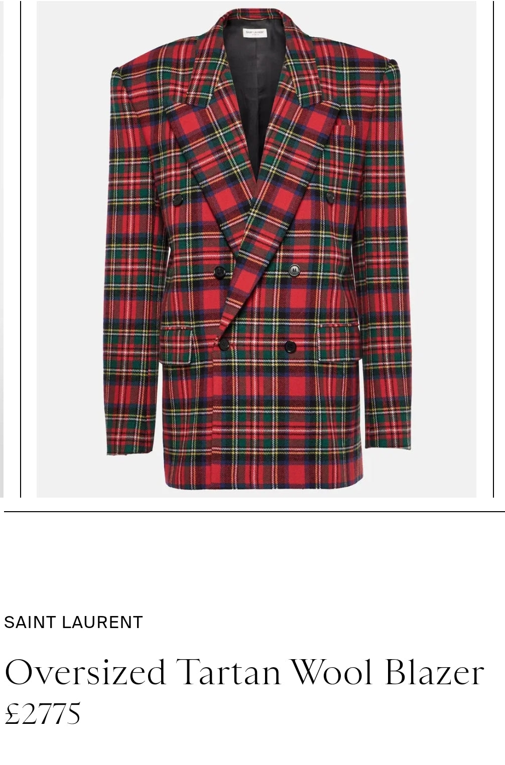 VESTE À CARREAUX TARTAN SFERA