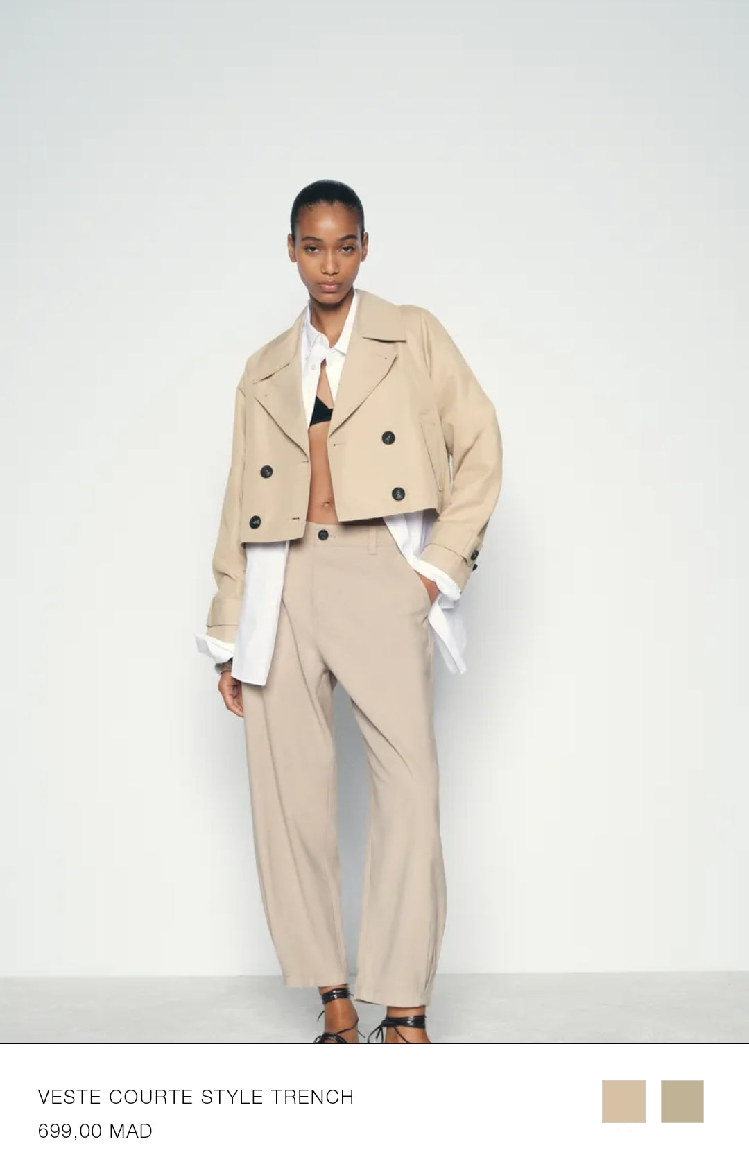 VESTE COURTE STYLE TRENCH