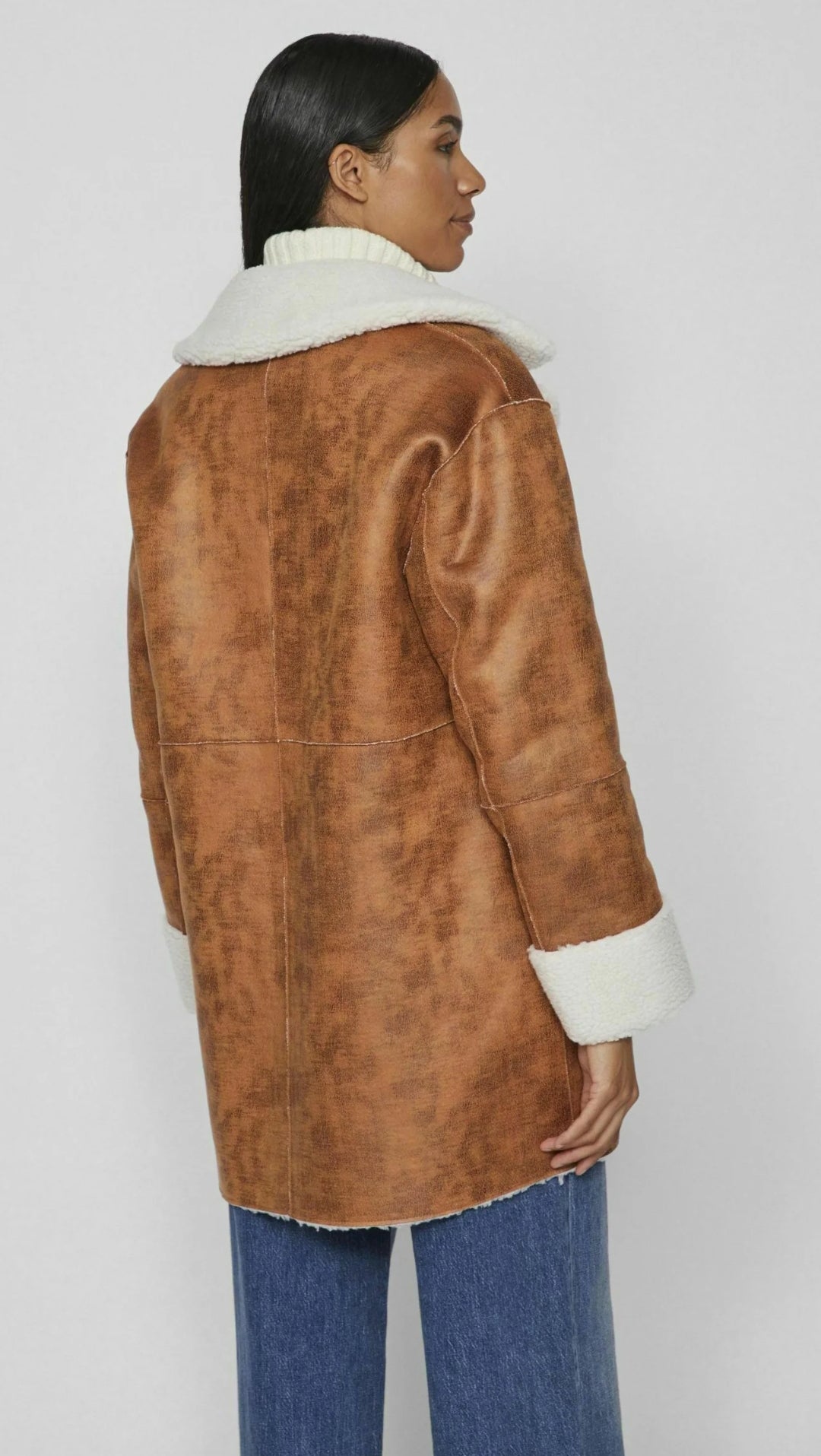 VILA WENDBARER - SHORT COAT -CARAMEL