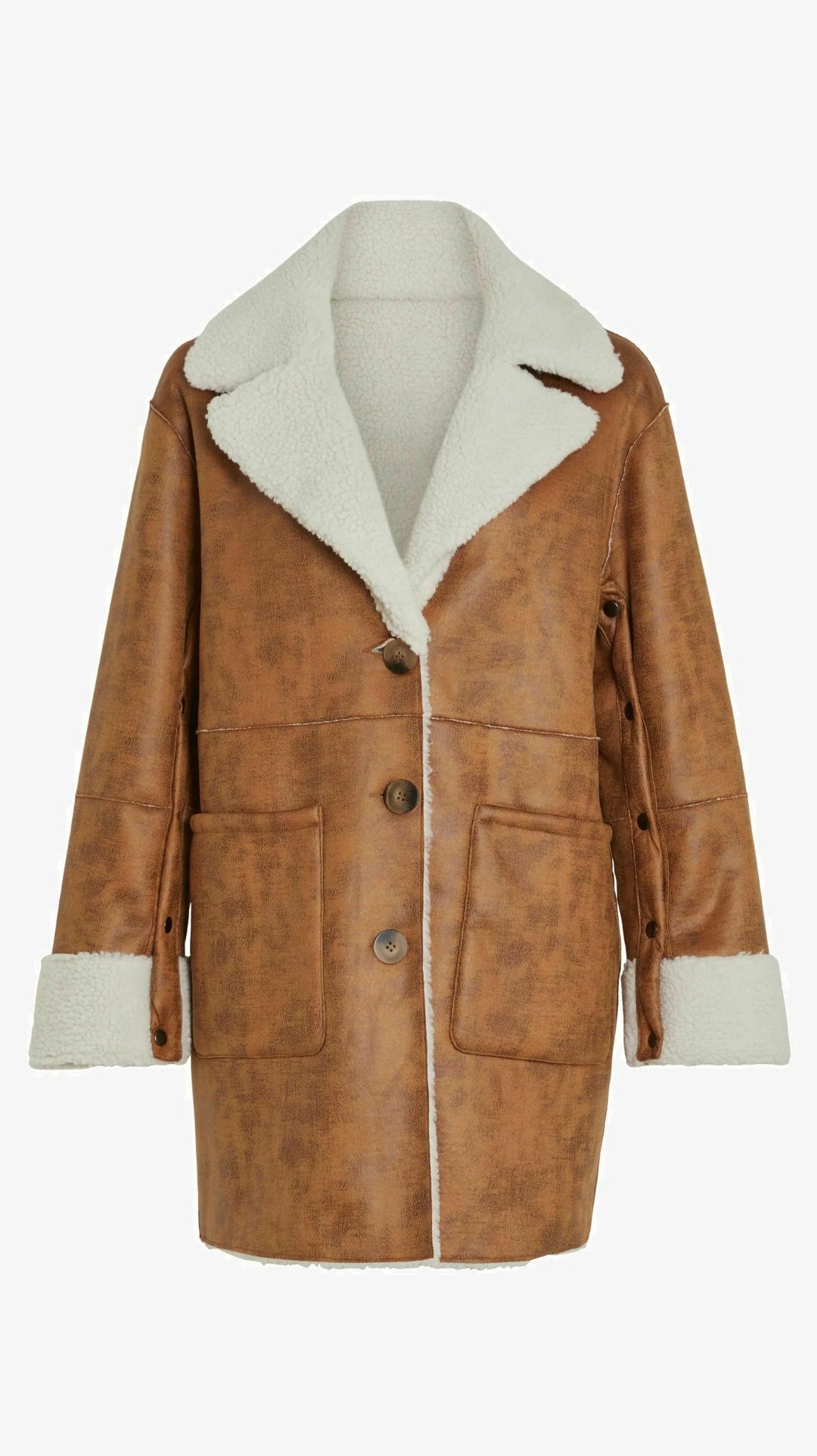 VILA WENDBARER - SHORT COAT -CARAMEL