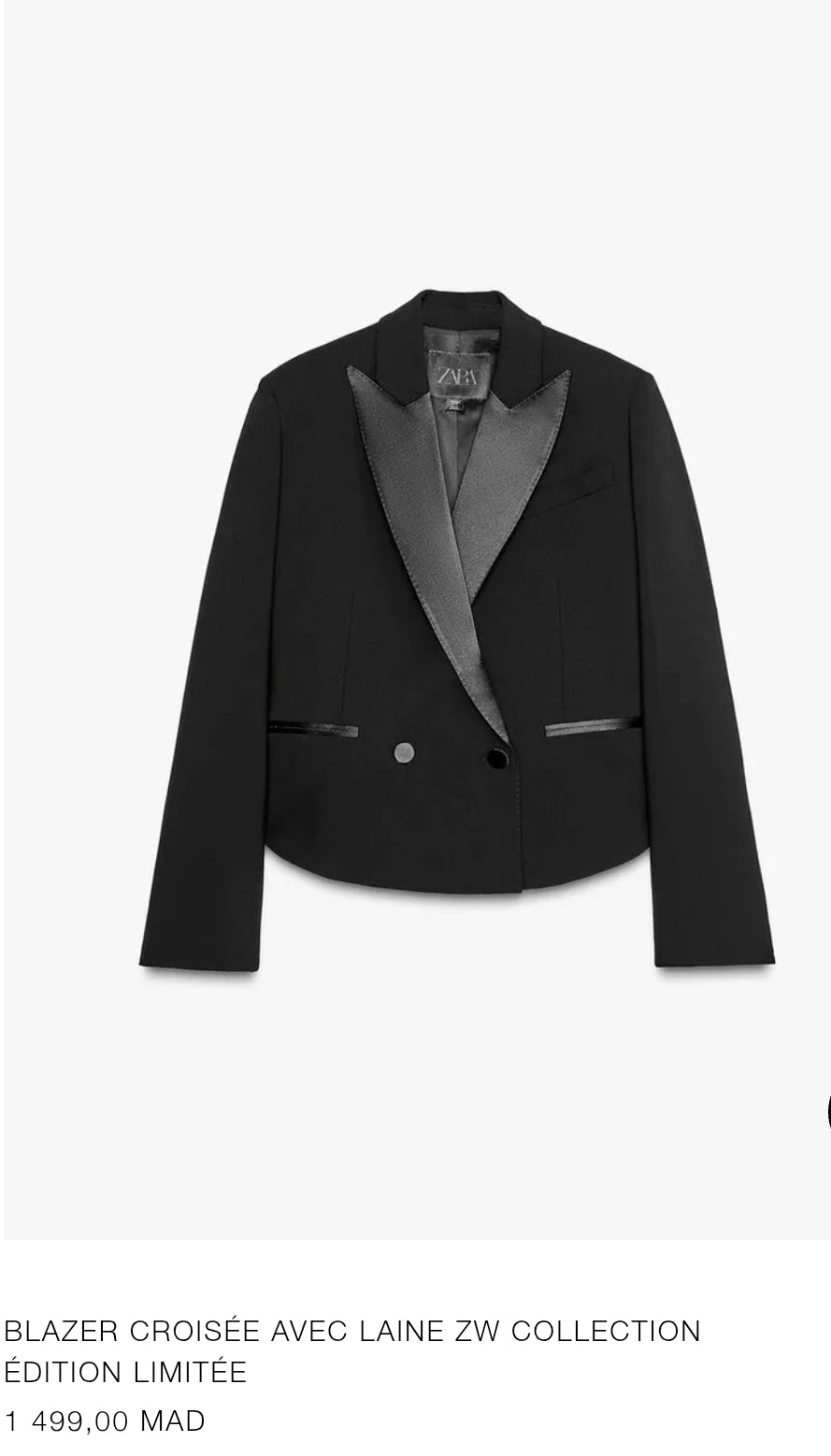 BLAZER CROISÉ AVEC LAINE ZW COLLECTION ÉDITION LIMITÉE