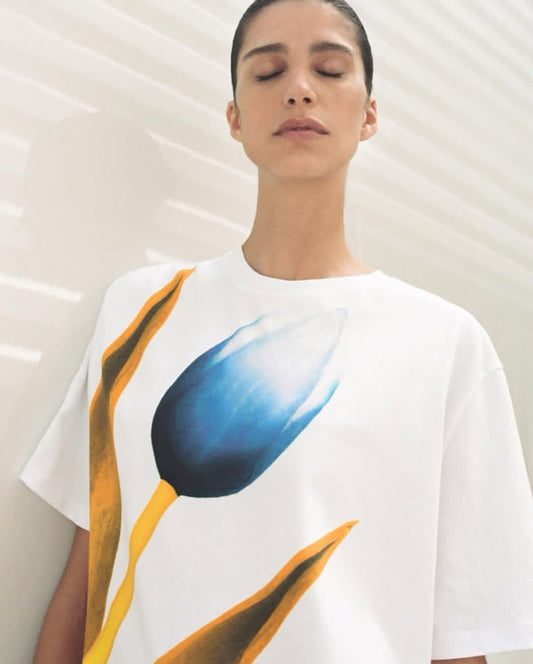 T-SHIRT INSCRIPTION FLEURS