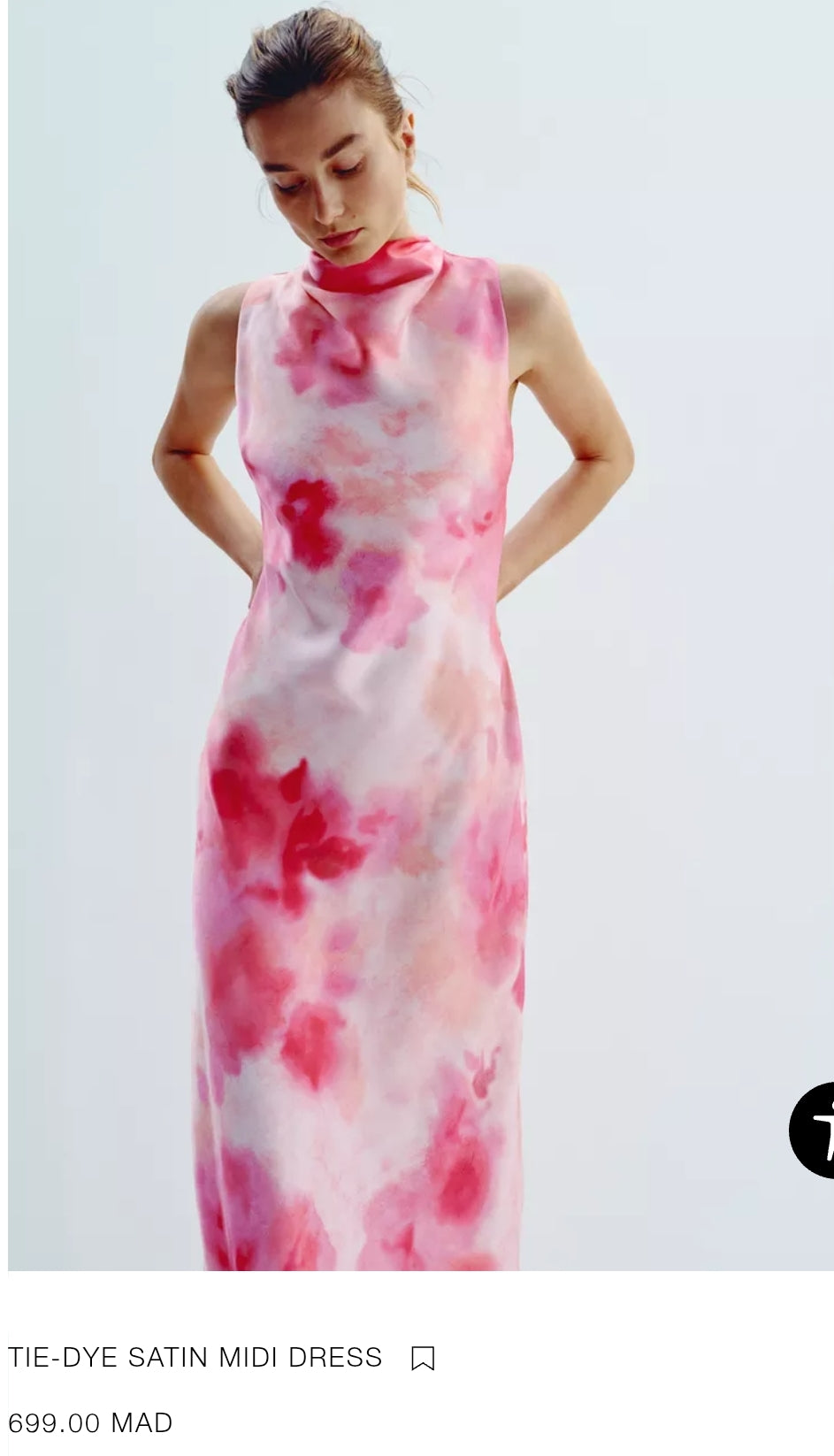 TIE-DYE SATIN MIDI DRESS