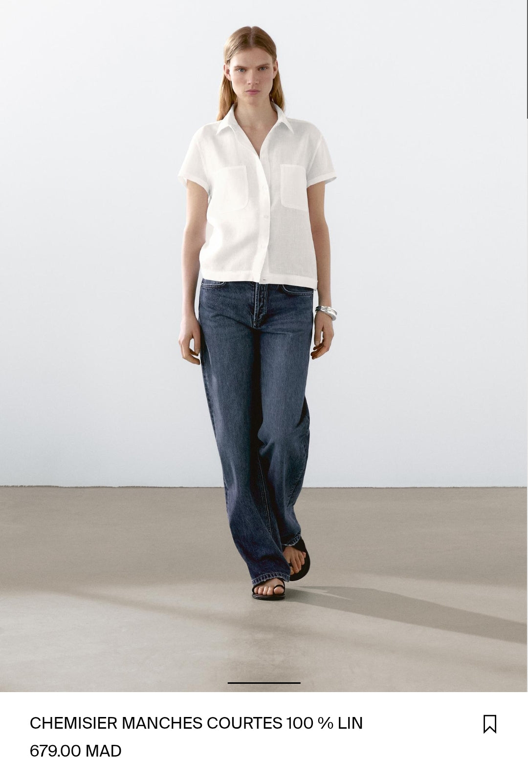 MASSIMO DUTTI CHEMISIER  MANCHES COURTES 100 % LIN