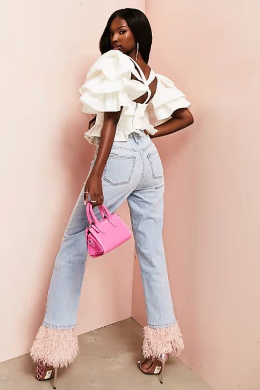 JEAN OURLET FAUSSES PLUMES ASOS
