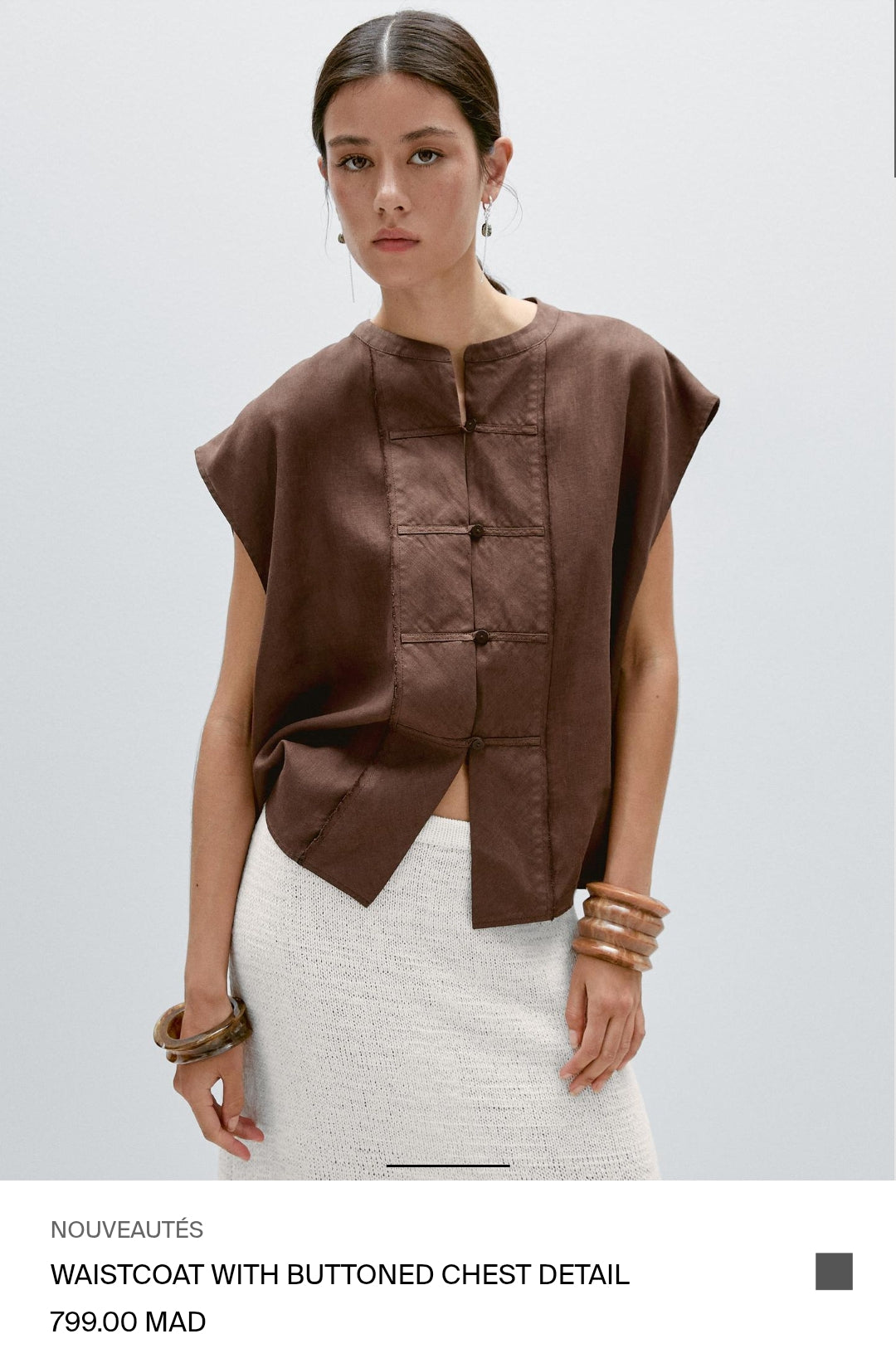 WAISTCOAT WITH BUTTONED CHEST DETAIL