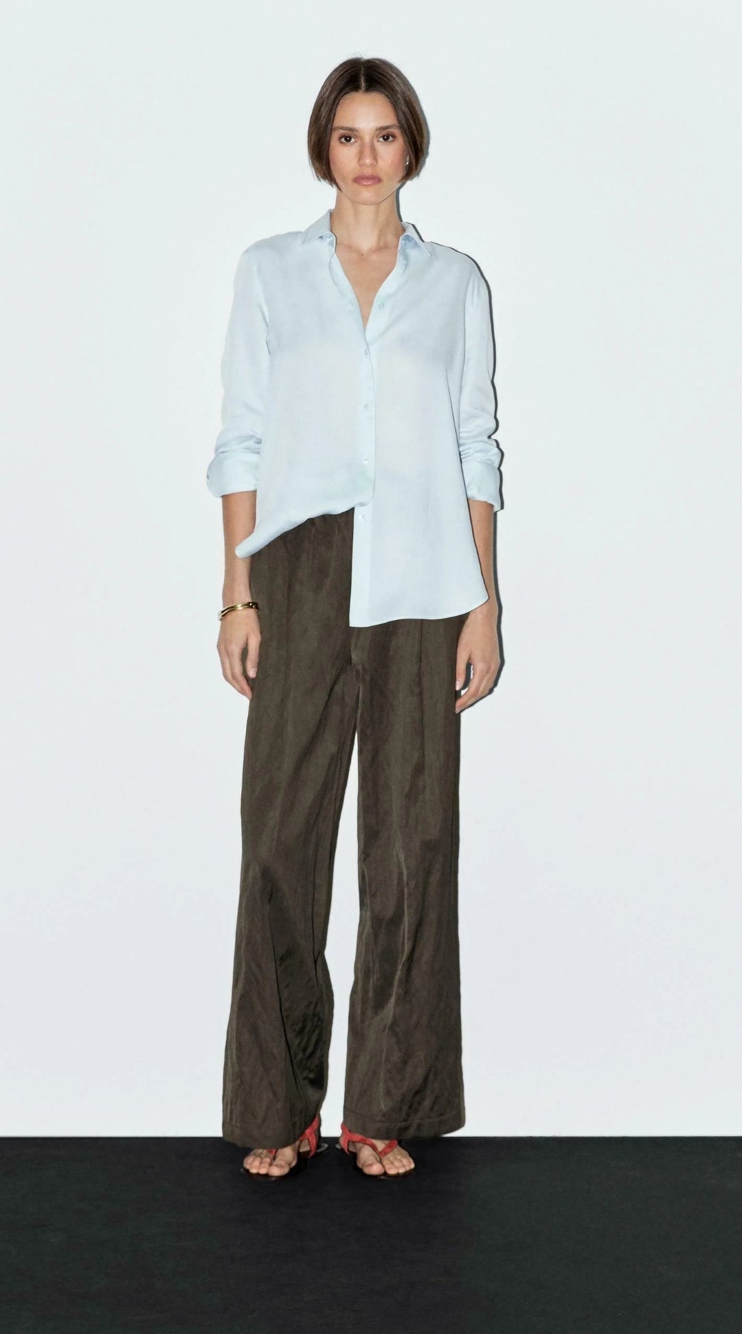 WIDE-LEG PANTALON CLASSIQUE EN FLANELLE