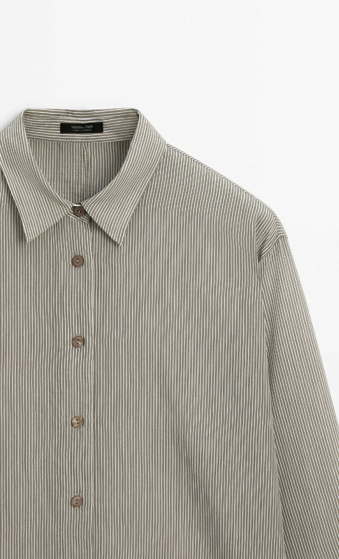 CHEMISIER CROPPED STRIPED COTTON BLEND SHIRT
