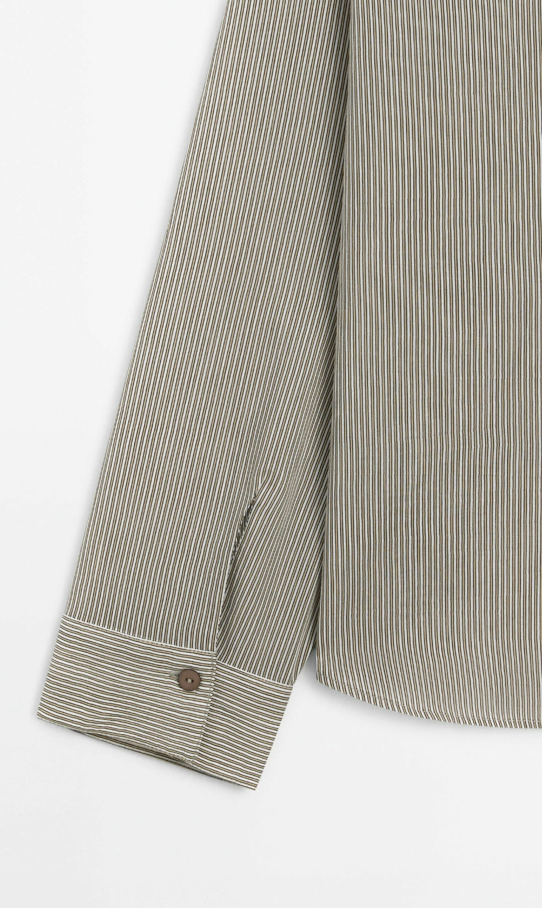 CHEMISIER CROPPED STRIPED COTTON BLEND SHIRT