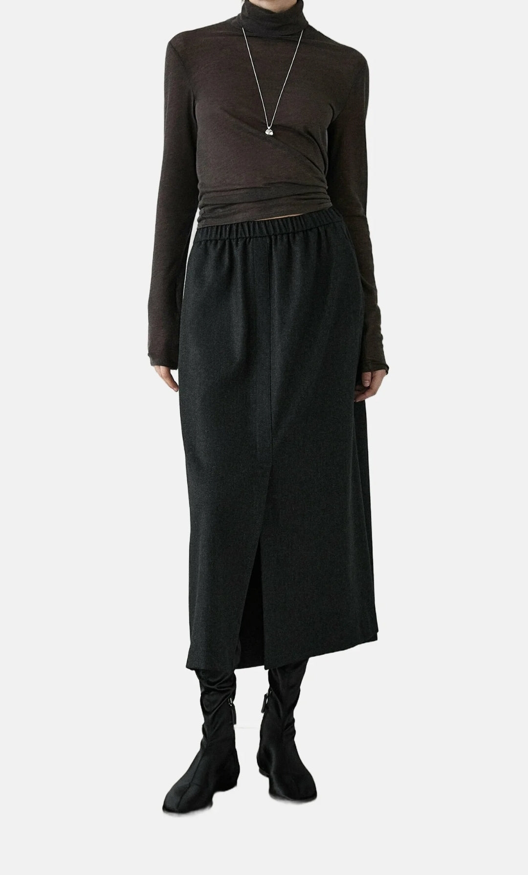 JUPE MIDI EN FLANELLE