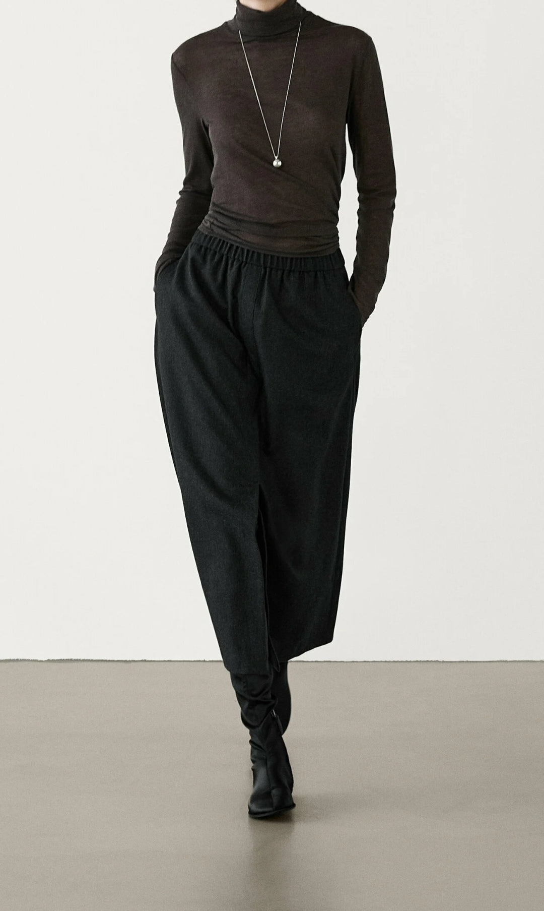 JUPE MIDI EN FLANELLE