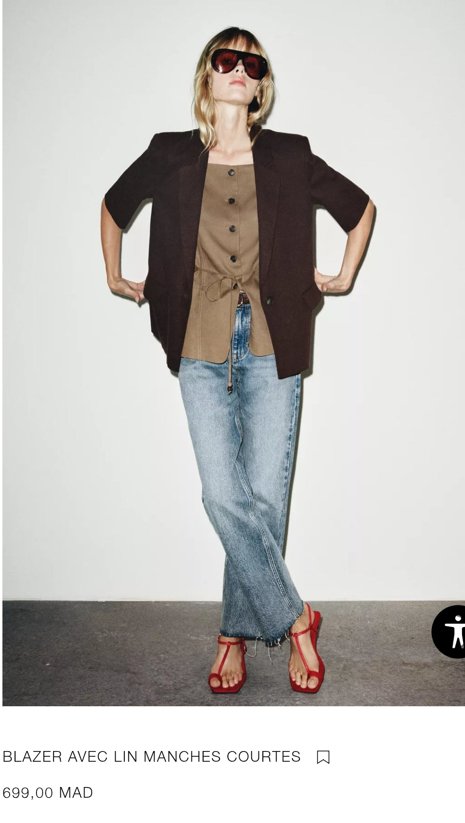 BLAZER AVEC LIN MANCHES COURTES