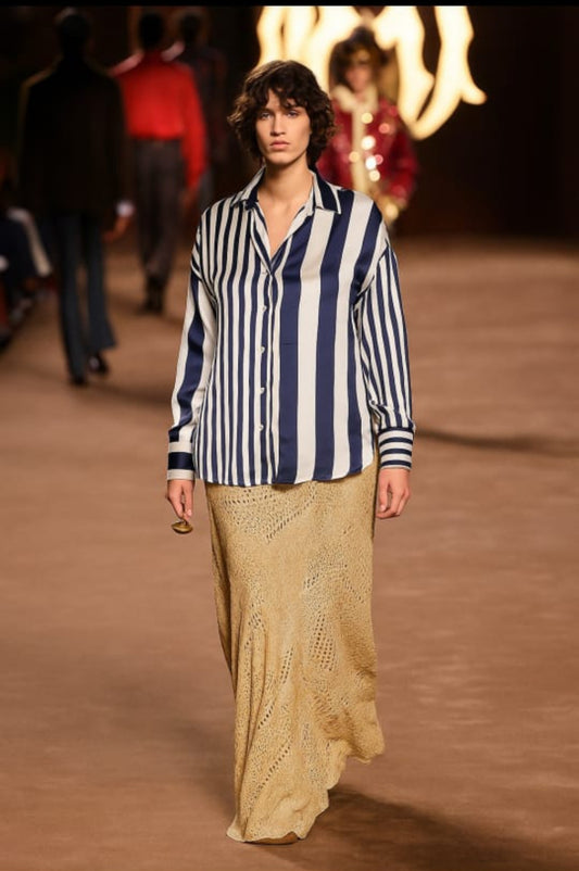 CHEMISE SATINEE À RAYURES