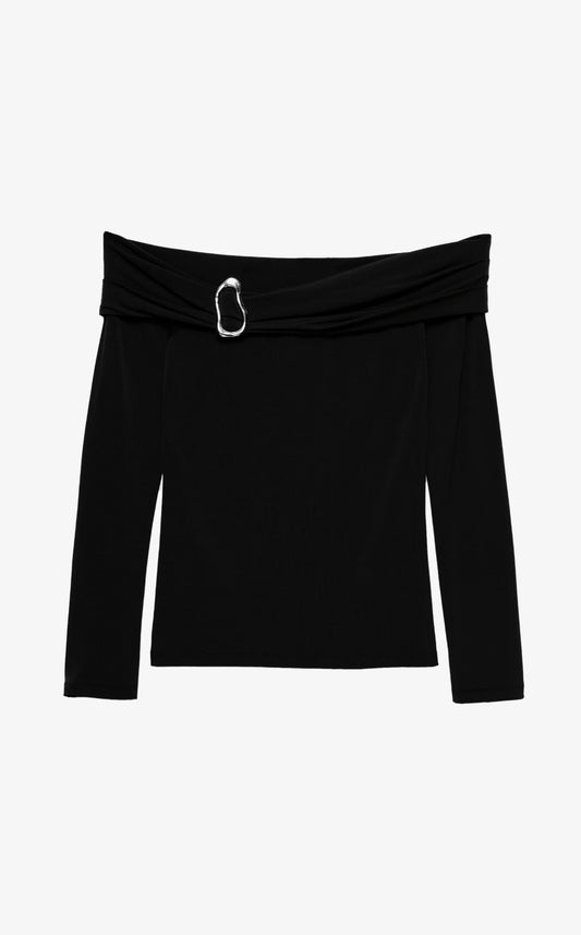 T-SHIRT Ã MANCHES LONGUES BARDOT WITH BUCKLE.