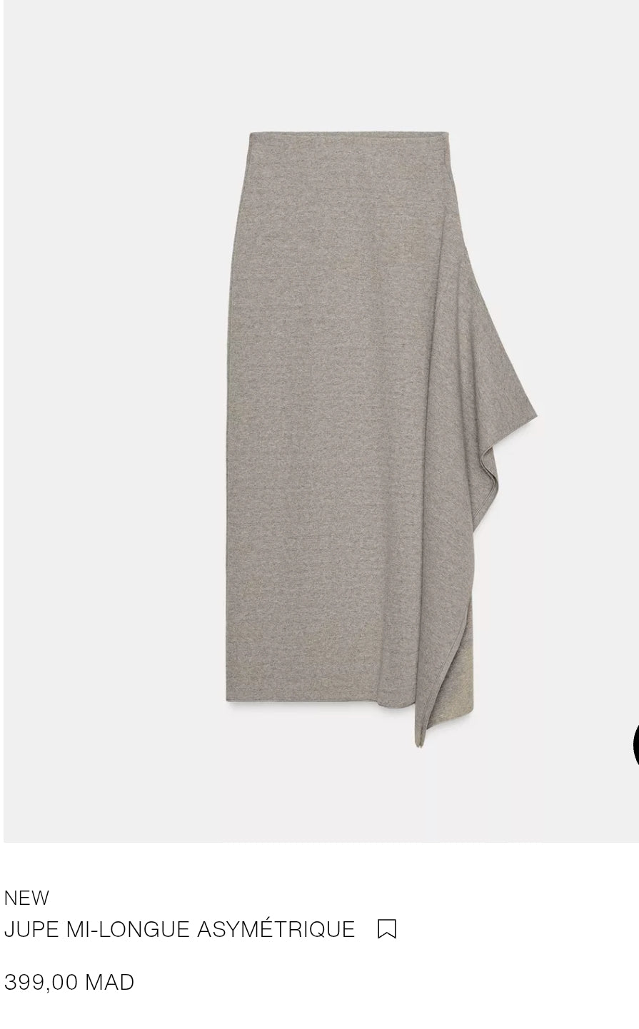 ENSEMBLE TOP DOUBLE MANCHES LONGUES | JUPE MI-LONGUE ASYMÉTRIQUE