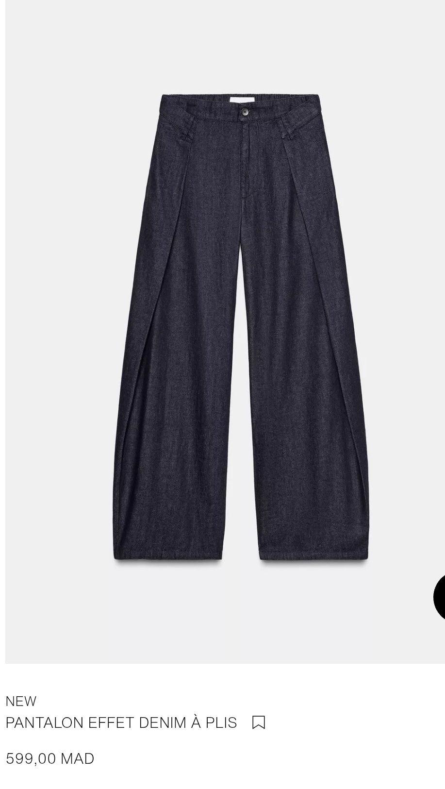PANTALON EFFET DENIM À PLIS