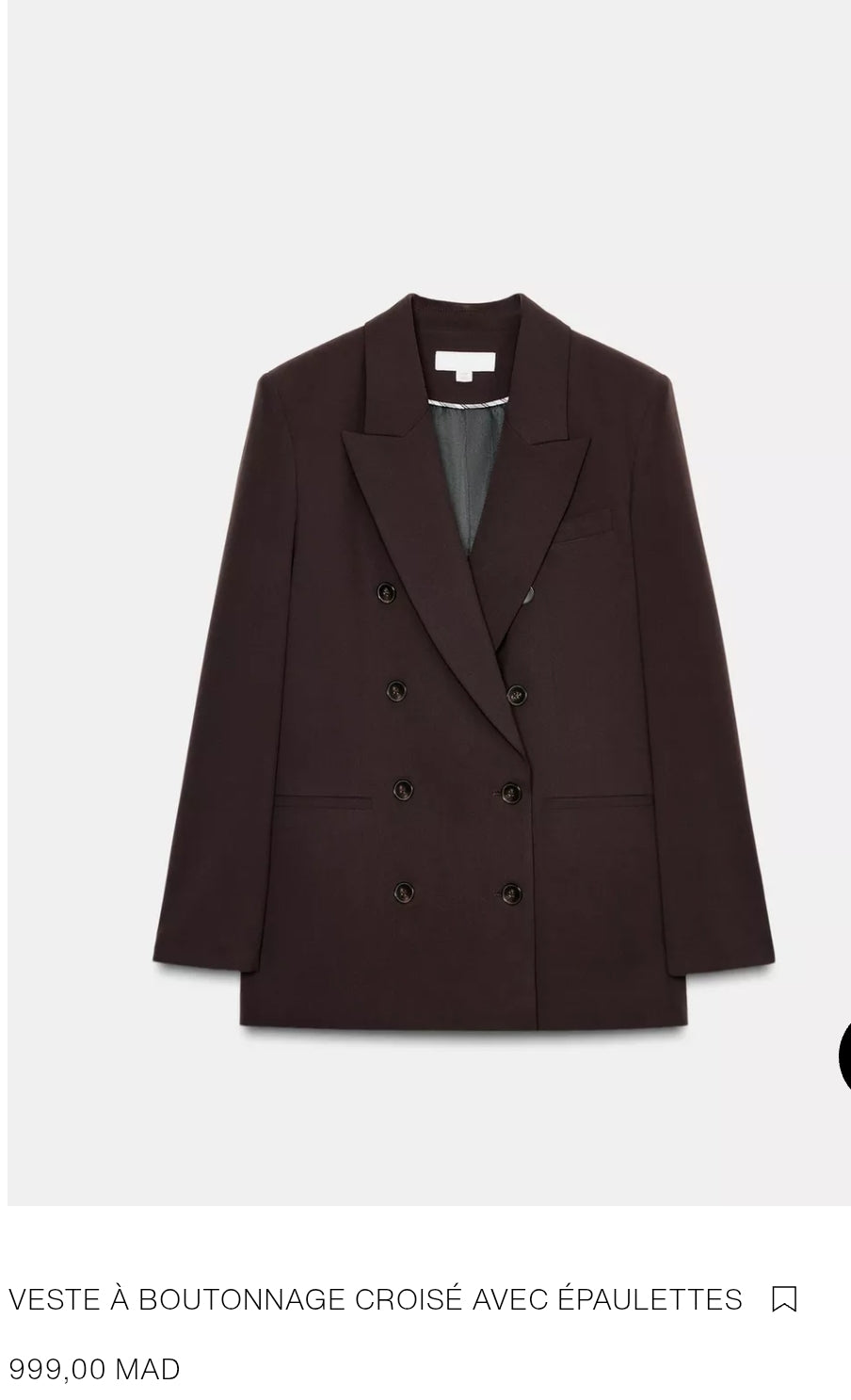VESTE À BOUTONNAGE CROISÉ AVEC ÉPAULETTES