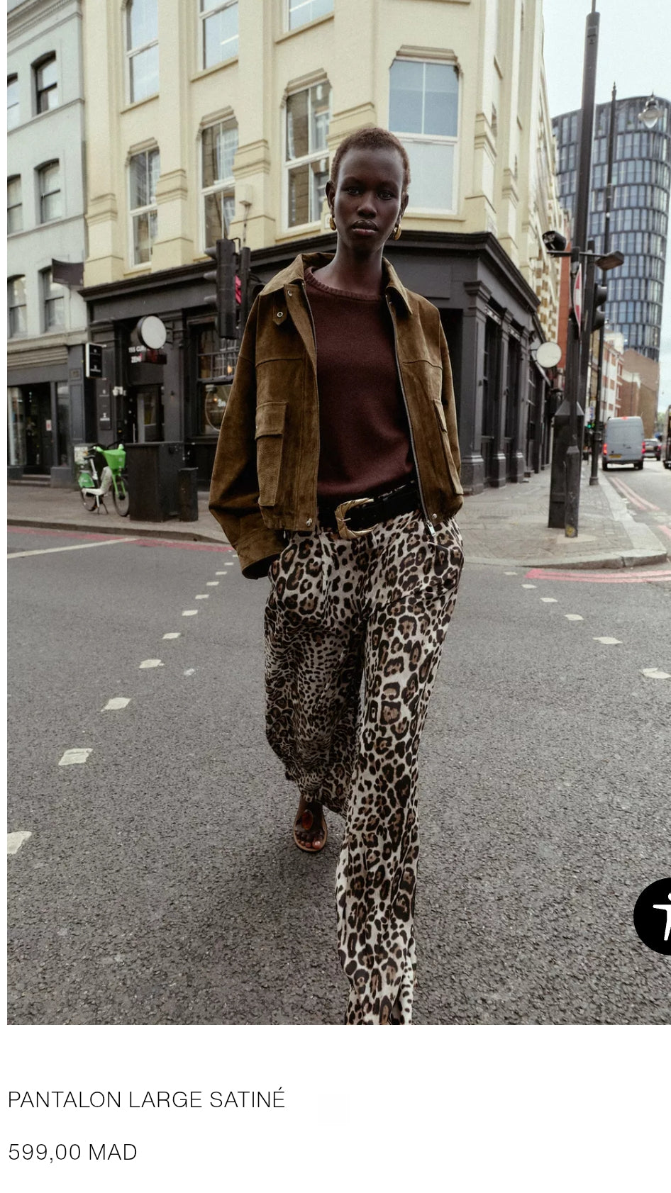 PANTALON LARGE SATINÉ