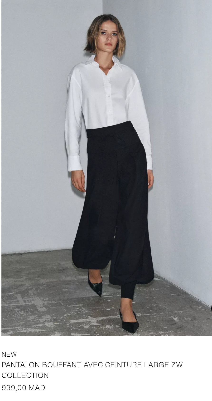 PANTALON BOUFFANT AVEC CEINTURE LARGE ZW COLLECTION