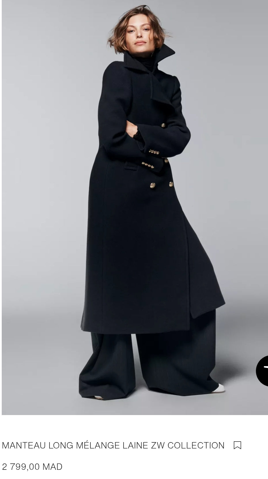 MANTEAU LONG MÉLANGE LAINE ZW COLLECTION