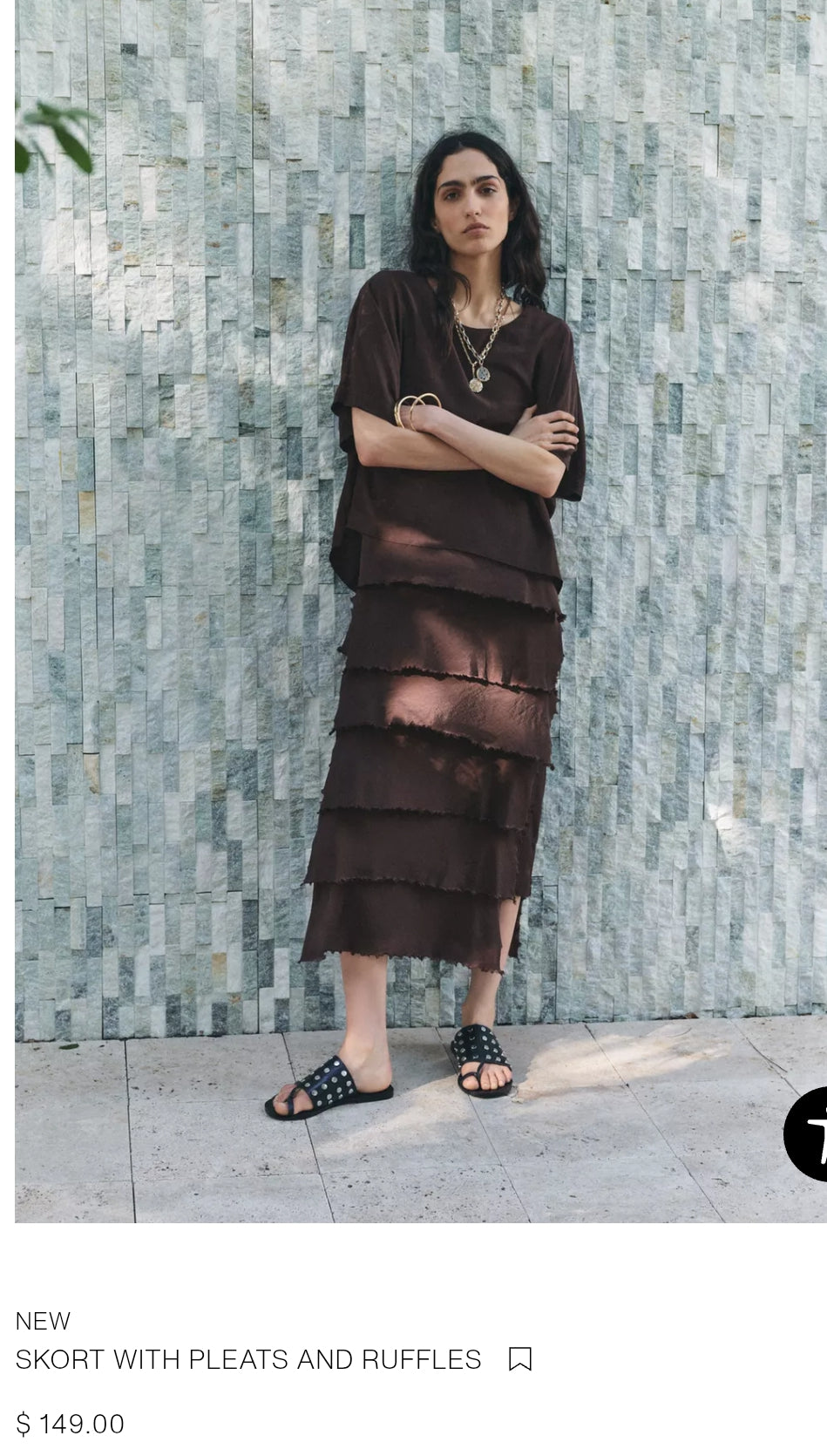 SKORT WITH PLEATS AND RUFFLES