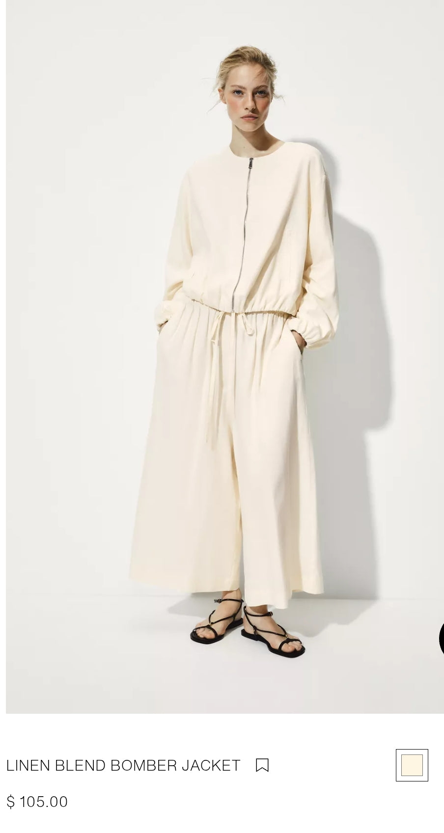 LINEN BLEND BOMBER JACKET