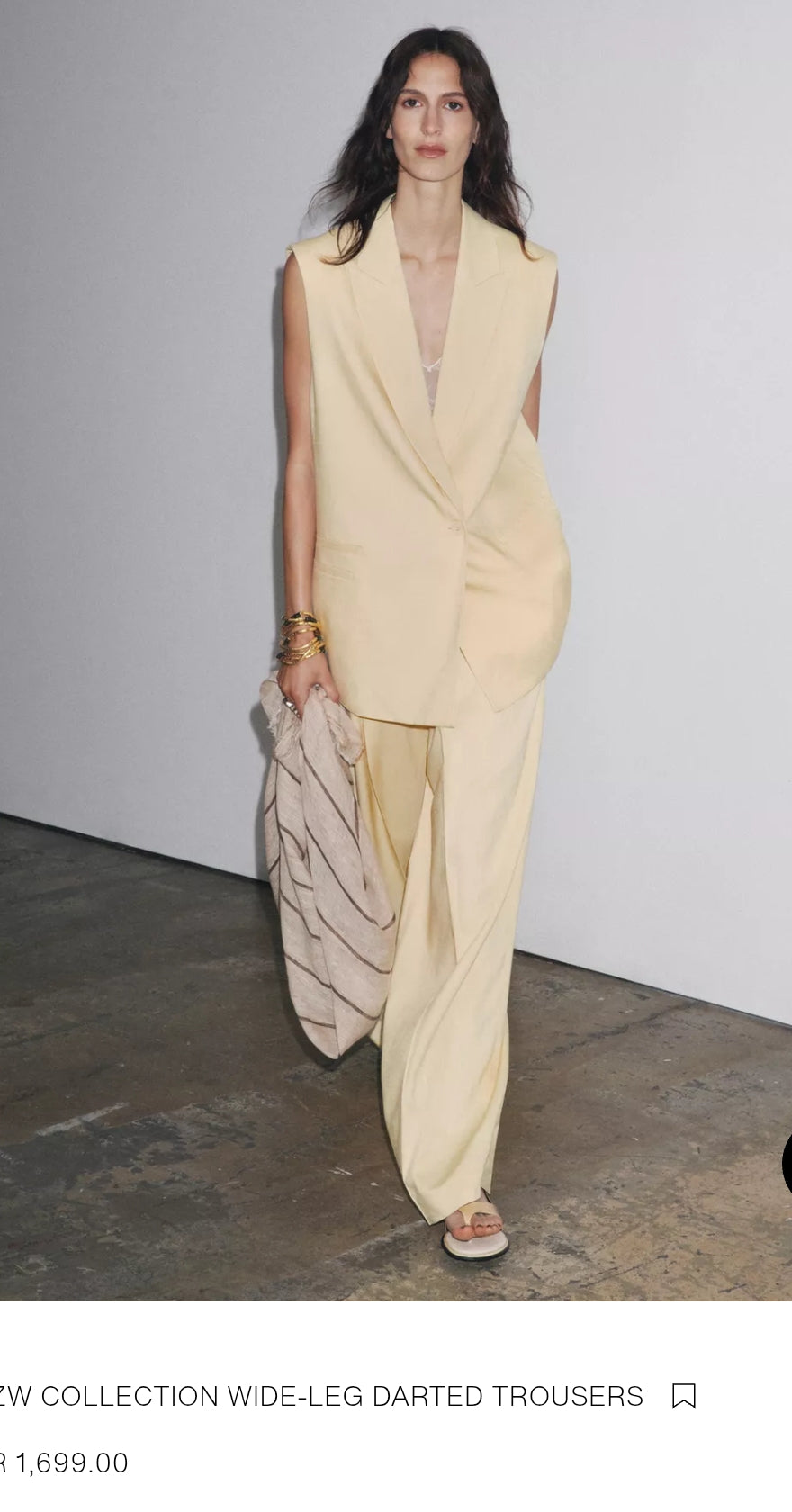 ZW COLLECTION WIDE-LEG DARTED TROUSERS