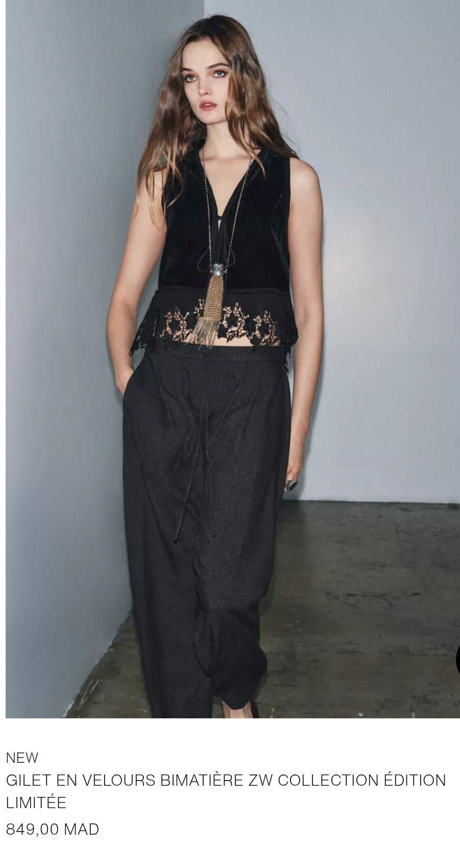 GILET EN VELOURS BIMATIÈRE ZW COLLECTION ÉDITION LIMITÉE