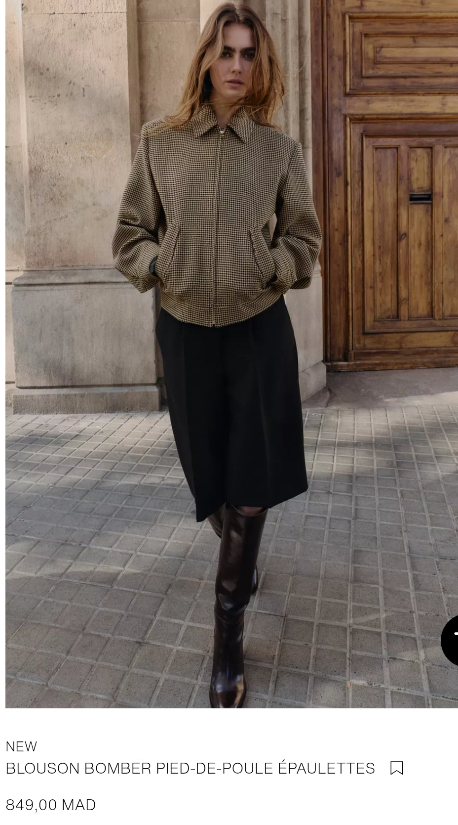 BLOUSON BOMBER PIED-DE-POULE ÉPAULETTES