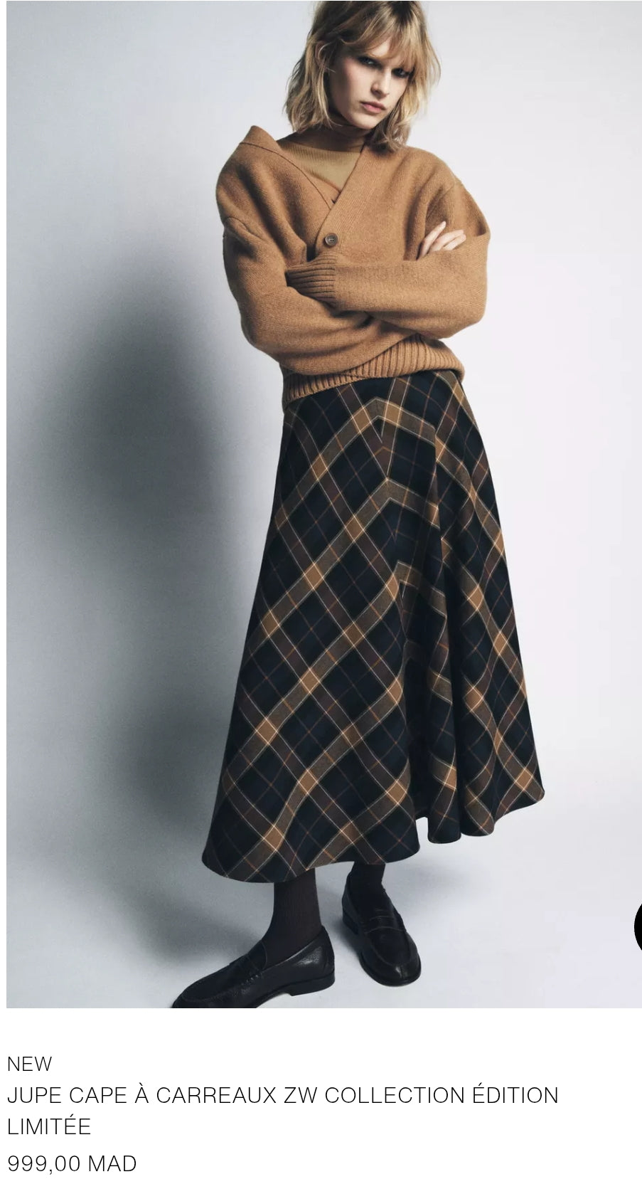 JUPE CAPE À CARREAUX ZW COLLECTION ÉDITION LIMITÉE