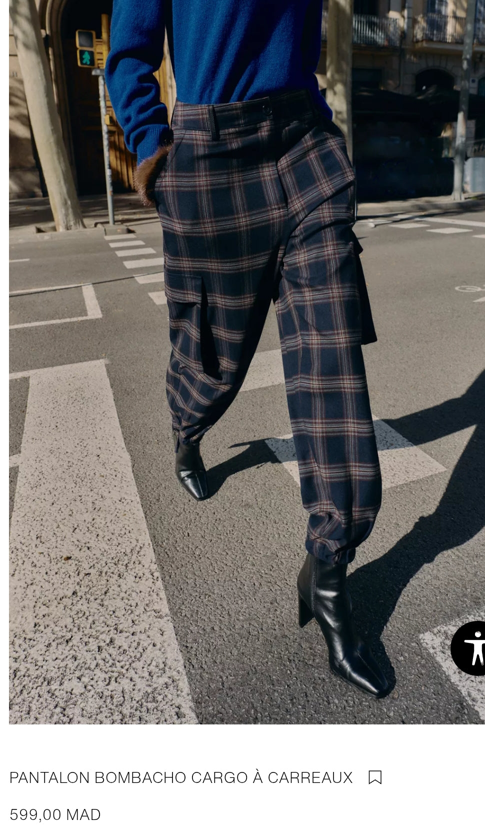 PANTALON BOMBACHO CARGO À CARREAUX