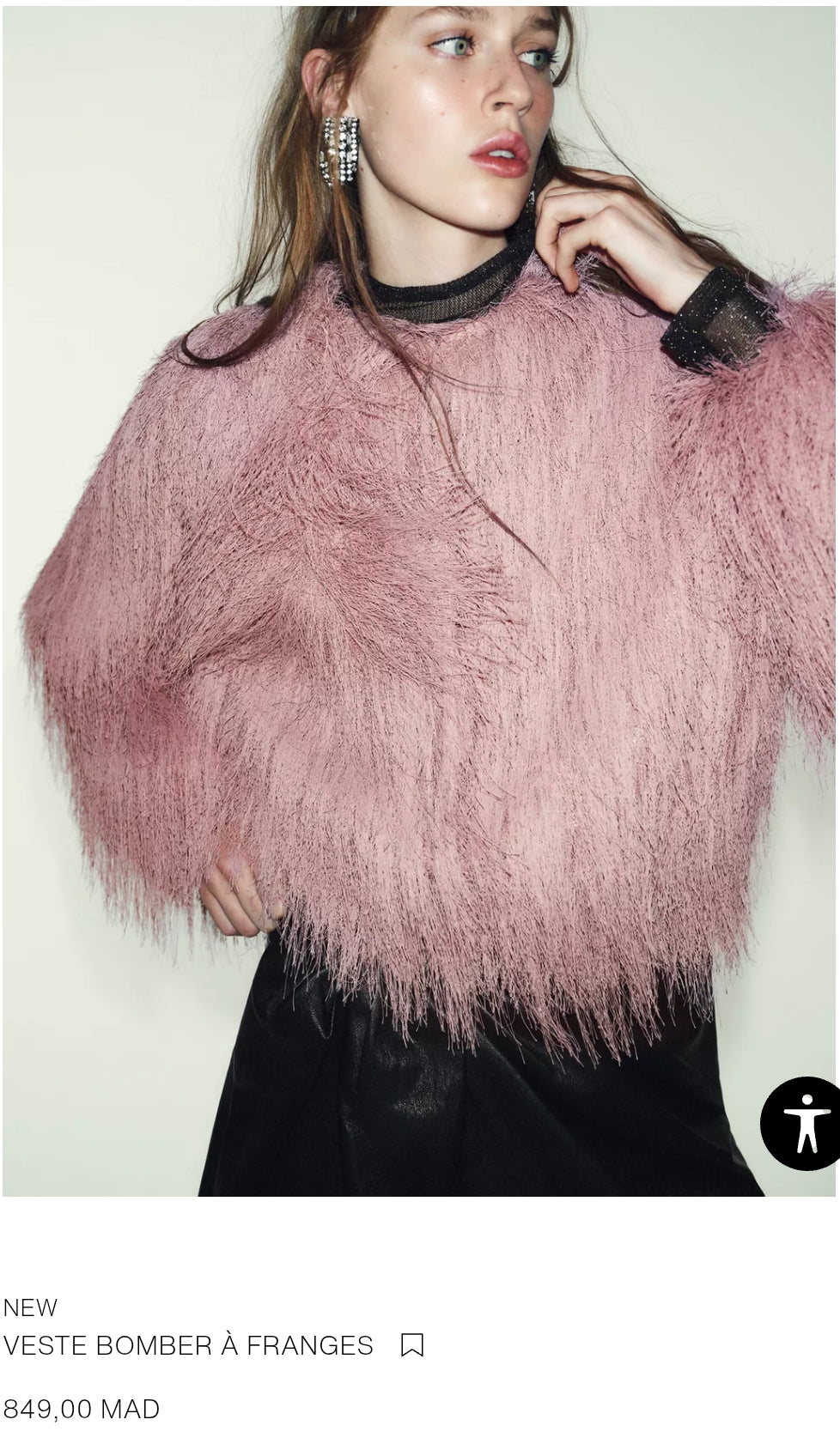 VESTE BOMBER À FRANGES
