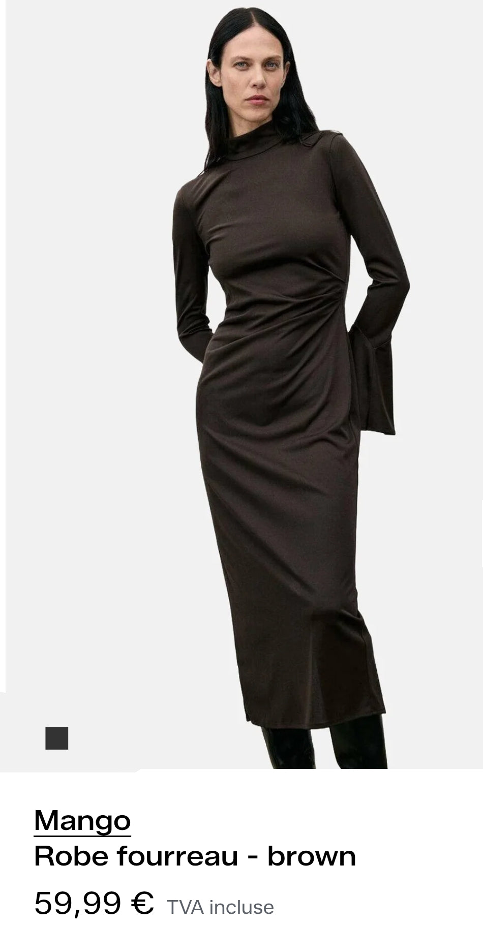 ROBE CINTRÉE AVEC MANCHES ÉVASÉES