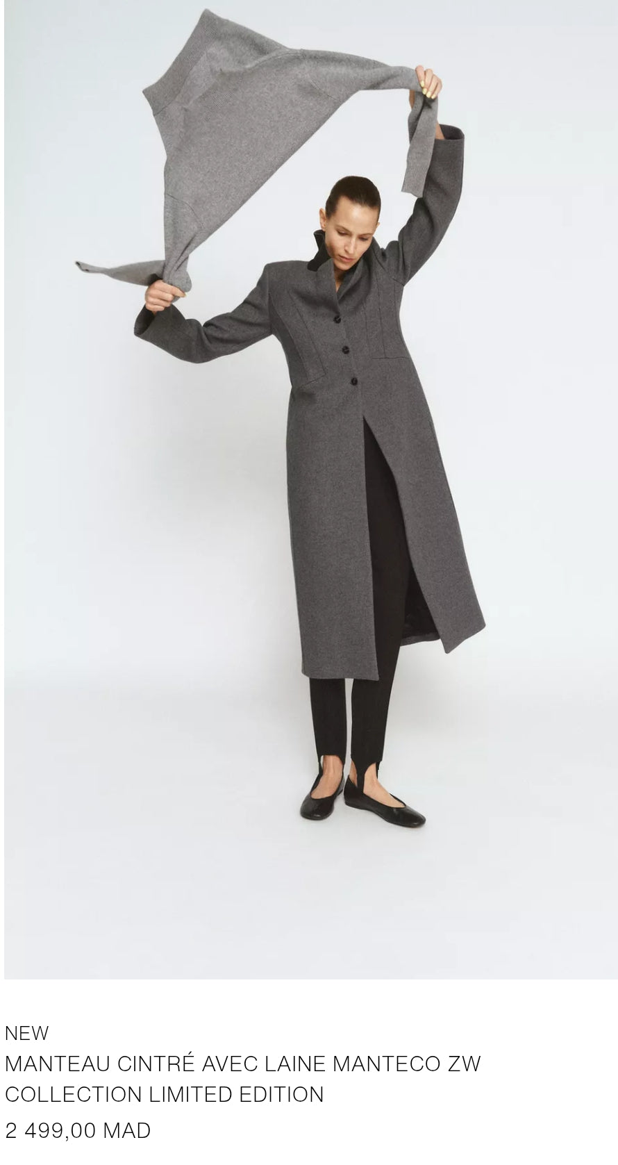 MANTEAU CINTRÉ AVEC LAINE MANTECO ZW COLLECTION LIMITED EDITION
