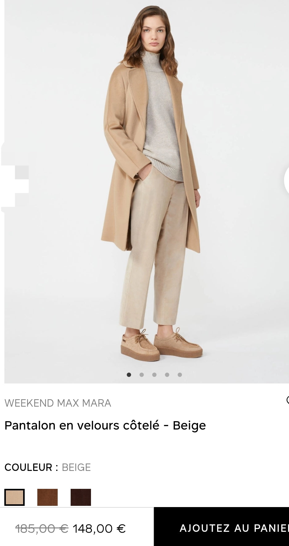 PANTALON EN VELOURS CÔTELÉ MAXMARA