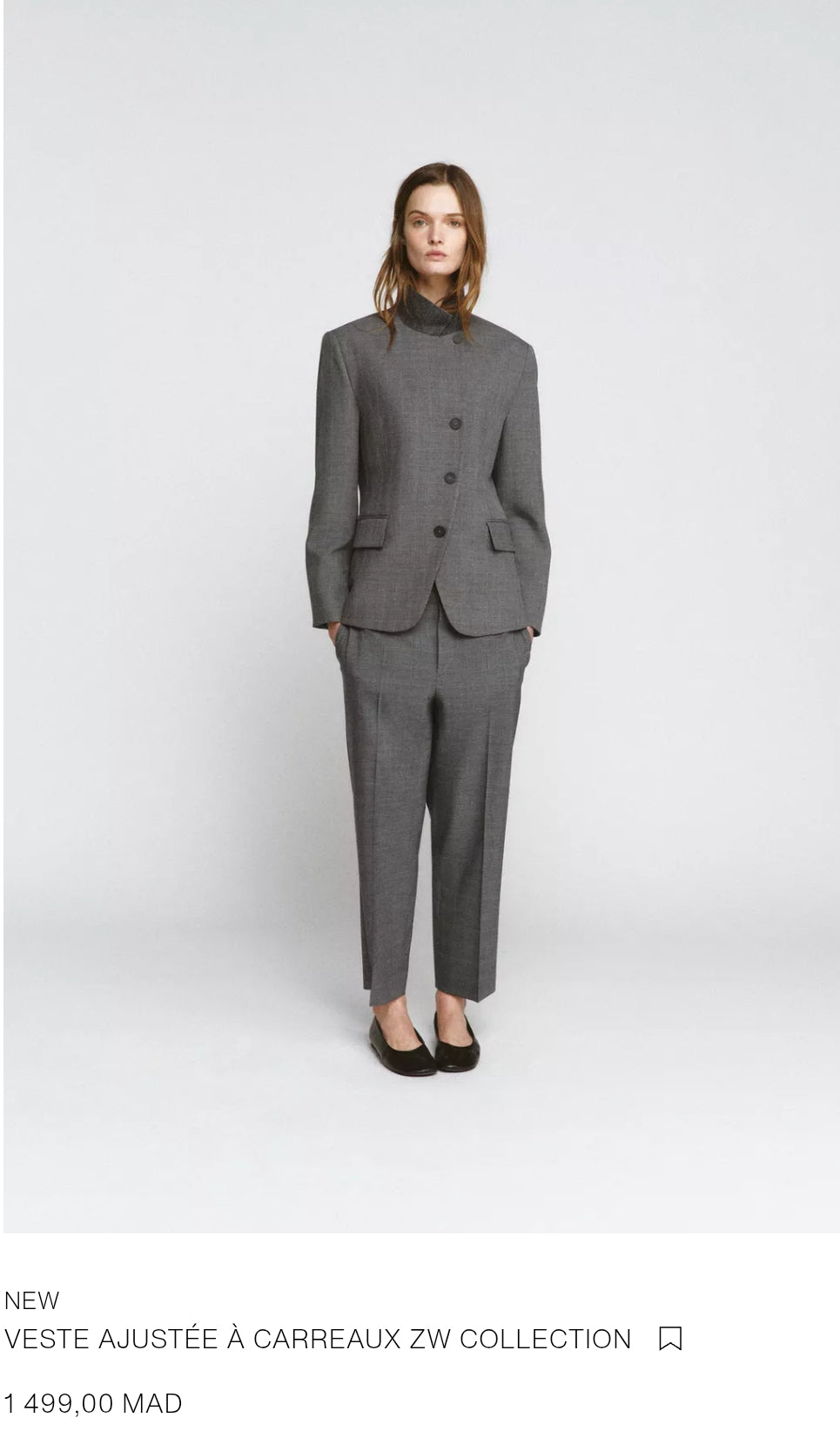 VESTE AJUSTÉE À CARREAUX ZW COLLECTION