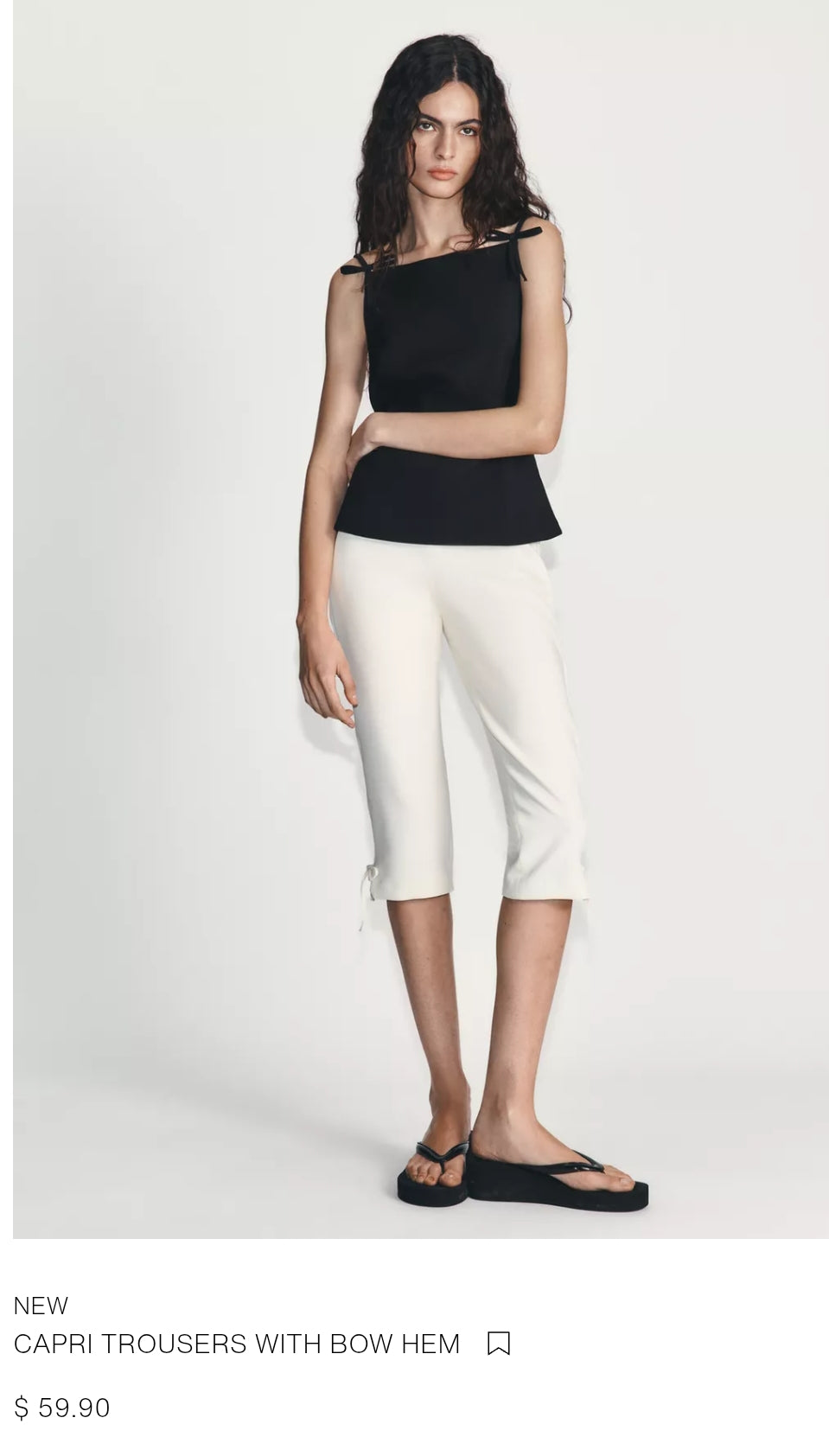 CAPRI TROUSERS WITH BOW HEM