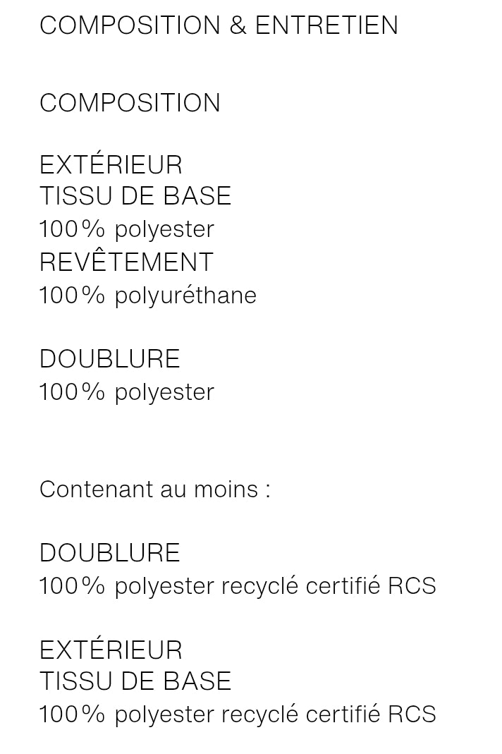 VESTE AJUSTÉE MATIÈRE SYNTHÉTIQUE