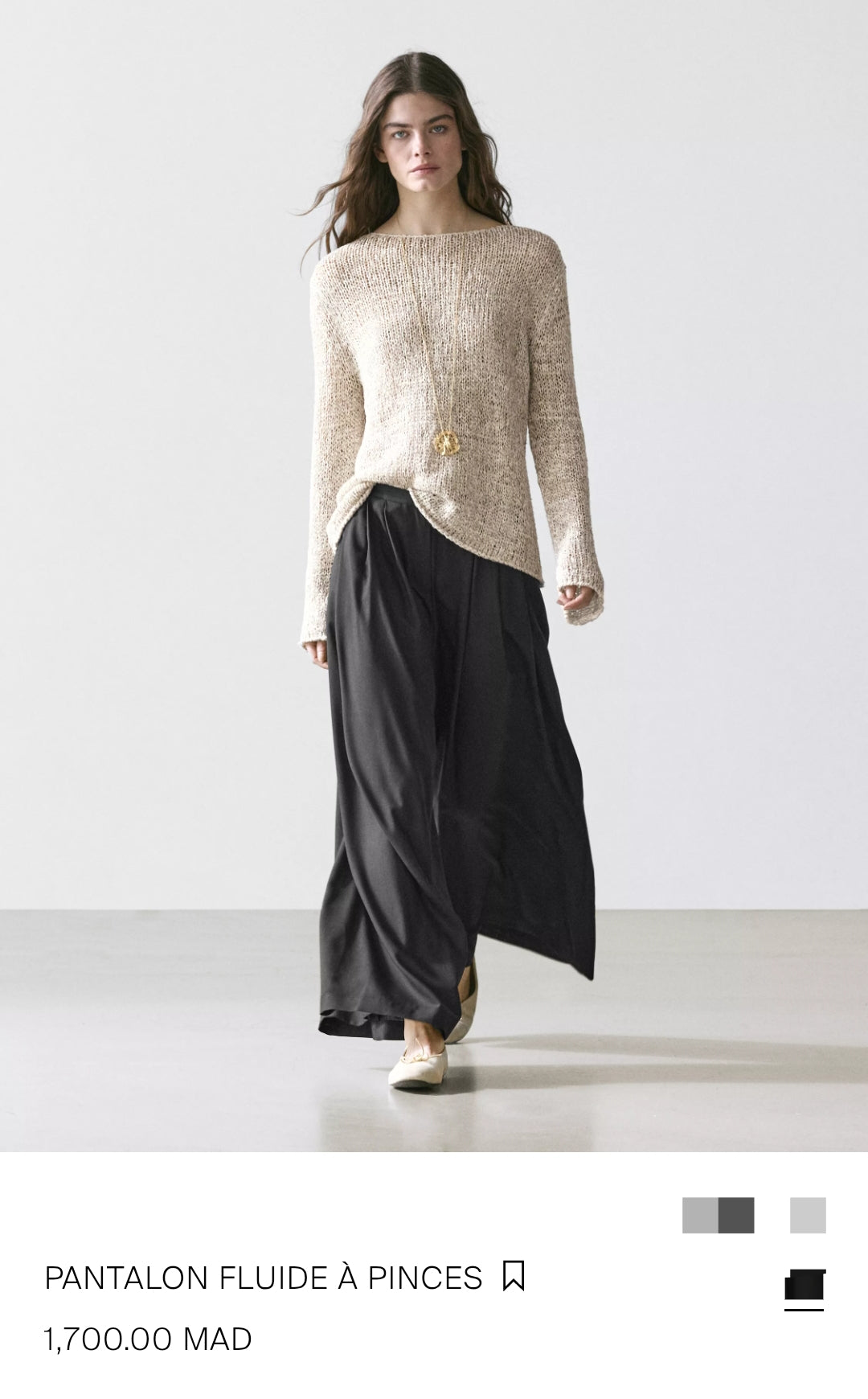 PANTALON FLUIDE À PINCES