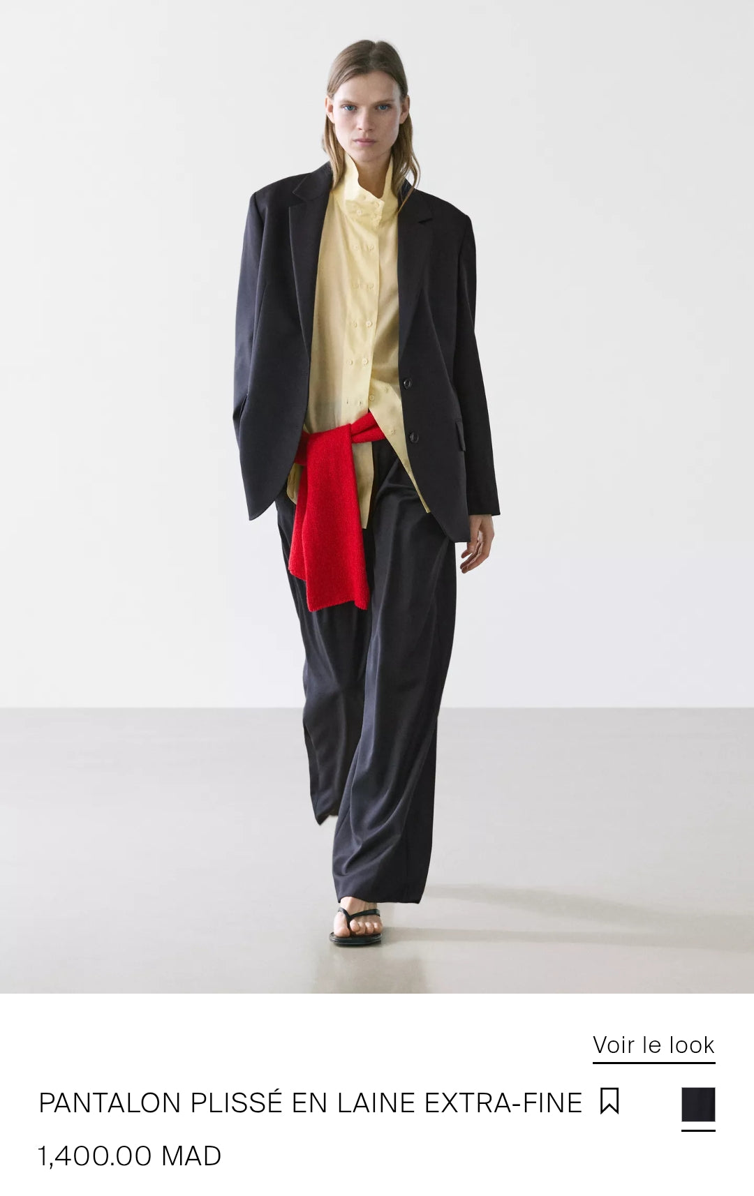 PANTALON PLISSÉ EN LAINE EXTRA-FINE