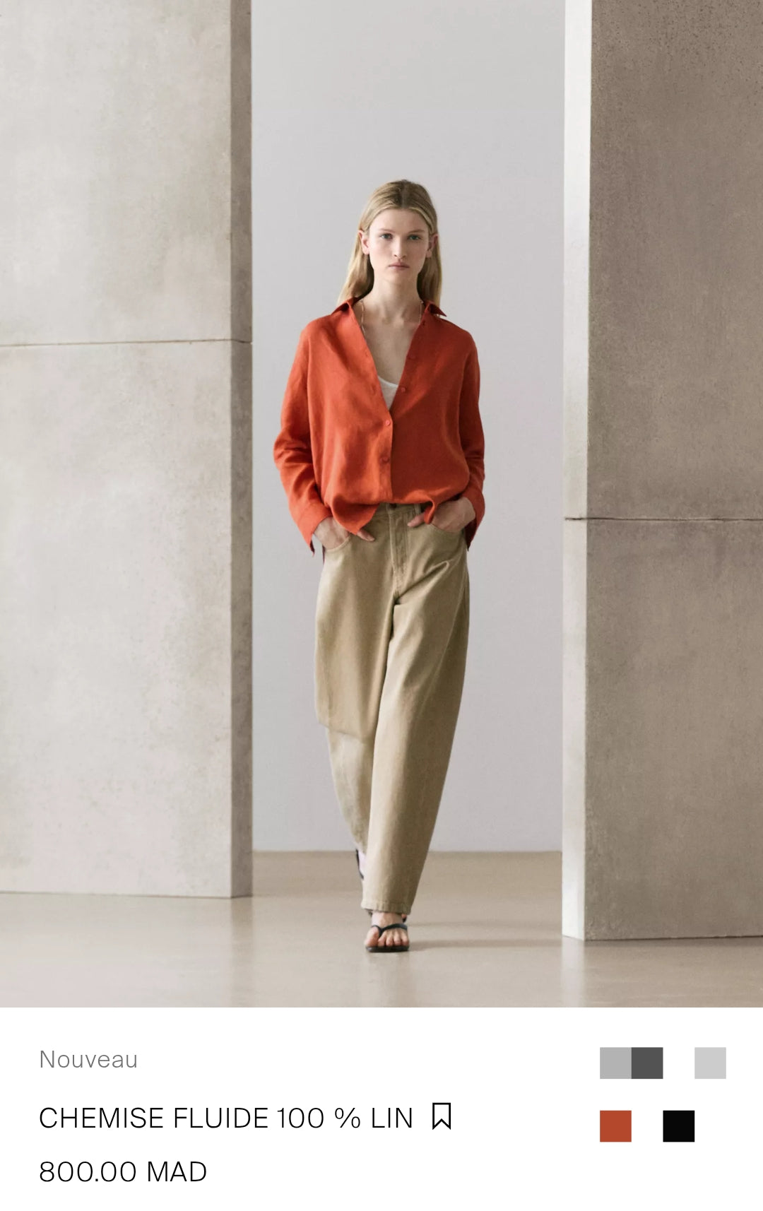 CHEMISE FLUIDE 100 % LIN