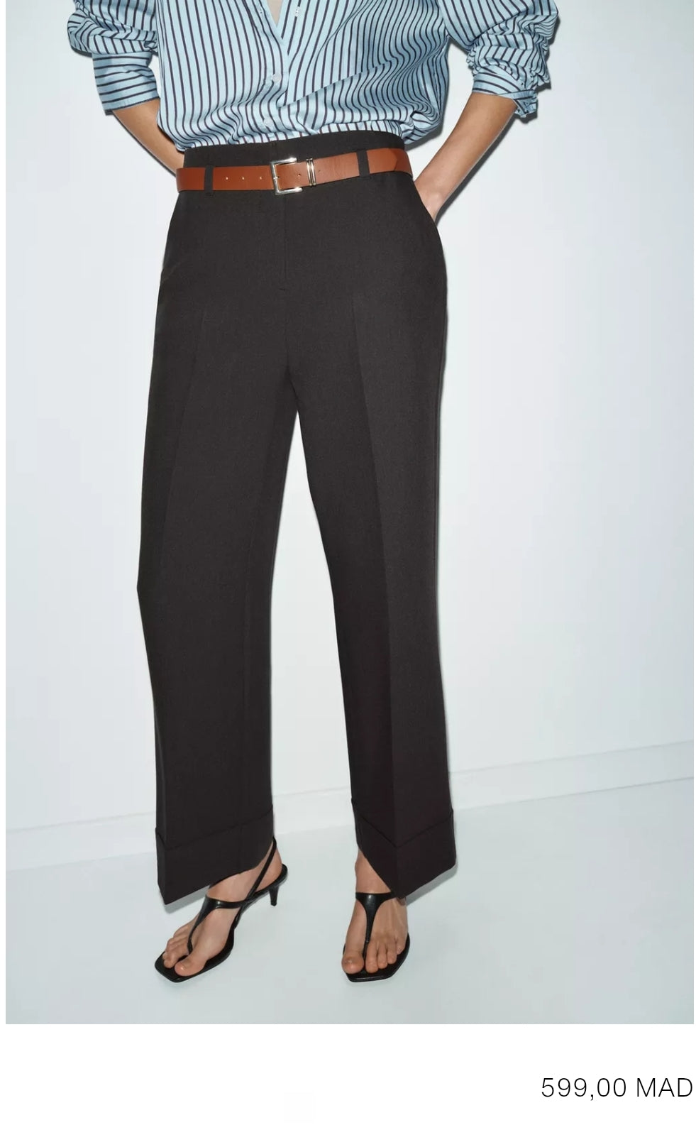 PANTALON AVEC REVERS ET CEINTURE