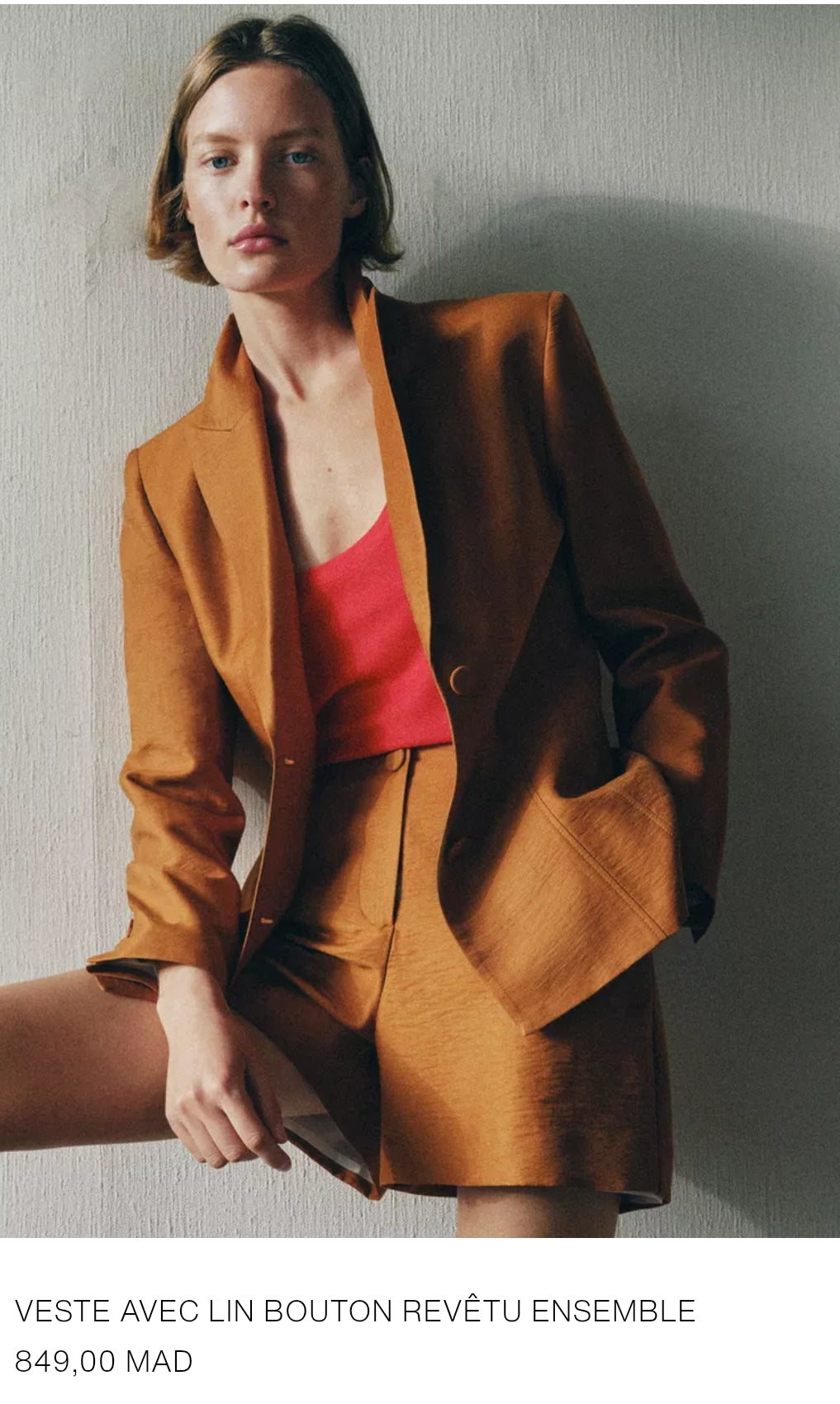 VESTE AVEC LIN BOUTON REVÊTU ENSEMBLE