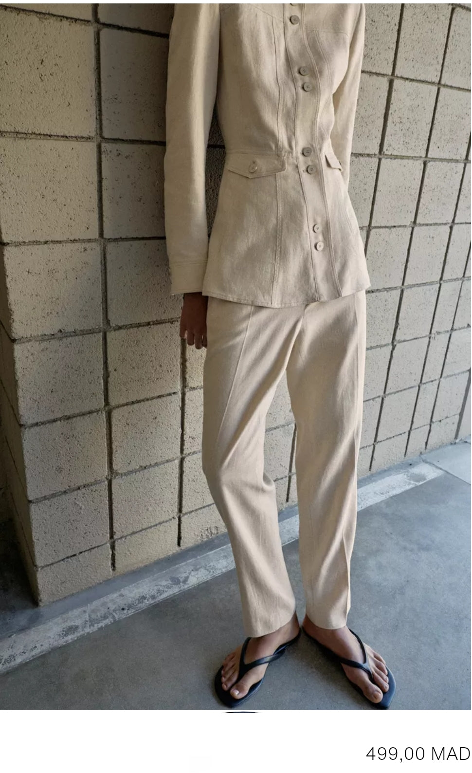 PANTALON SLIM AVEC LIN
