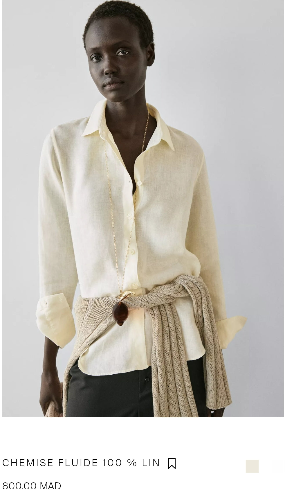 CHEMISE FLUIDE 100 % LIN