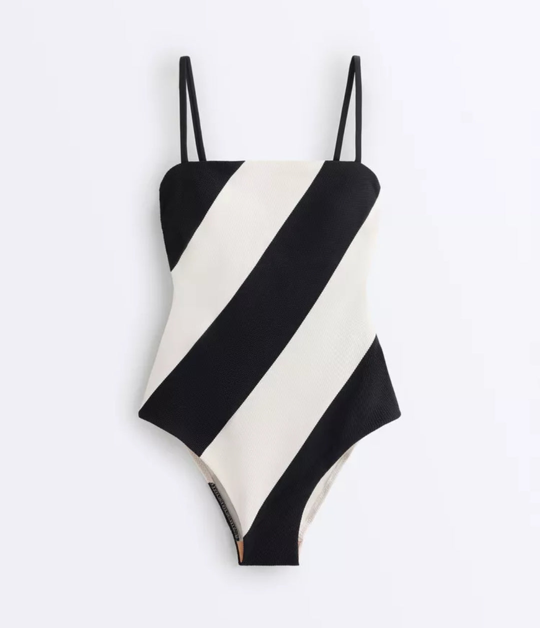 MAILLOT DE BAIN BANDEAU À RAYURES DIAGONALE